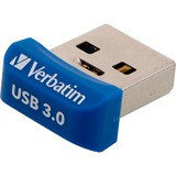 Verbatim Store 'n' Stay NANO - Memoria USB 3.0 da 64 GB - Blu, Chiavetta USB blu, 64 GB, USB tipo A, 3.2 Gen 1 (3.1 Gen 1), Cuffia, 3 g, Blu