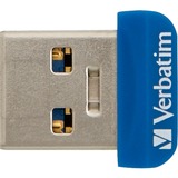 Verbatim Store 'n' Stay NANO - Memoria USB 3.0 da 64 GB - Blu, Chiavetta USB blu, 64 GB, USB tipo A, 3.2 Gen 1 (3.1 Gen 1), Cuffia, 3 g, Blu