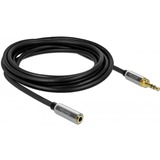 DeLOCK 85782 cavo audio 3 m 3.5mm Nero, Grigio, Cavo di prolunga Nero, 3.5mm, Maschio, 3.5mm, Femmina, 3 m, Nero, Grigio