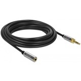 DeLOCK 85783 cavo audio 5 m 3.5mm Nero, Grigio, Cavo di prolunga Nero, 3.5mm, Maschio, 3.5mm, Femmina, 5 m, Nero, Grigio