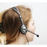 Logitech H111 Auricolare Cablato A Padiglione Ufficio Grigio, Headset grigio, Cablato, Ufficio, 20 - 20000 Hz, 74 g, Auricolare, Grigio