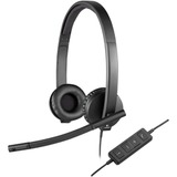 Logitech H570e Auricolare Cablato A Padiglione Ufficio USB tipo A Nero, Headset Nero, Cablato, Ufficio, 31,5 - 20000 Hz, 111 g, Auricolare, Nero