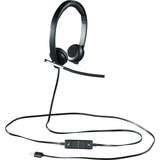 Logitech H650e Auricolare Cablato A Padiglione Ufficio USB tipo A Nero, Argento, Headset Nero, Cablato, Ufficio, 50 - 10000 Hz, 120 g, Auricolare, Nero, Argento