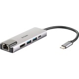 D-Link DUB-M520 replicatore di porte e docking station per laptop Cablato Thunderbolt 3 Alluminio, Hub USB argento, Cablato, Thunderbolt 3, 60 W, 10,100,1000 Mbit/s, IEEE 802.3, IEEE 802.3ab, IEEE 802.3az, IEEE 802.3u, IEEE 802.3x, Alluminio