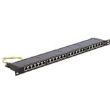 DeLOCK 43316 pezzo di pannello 0.5U, Patch Panel Nero, RJ-45, LSA, Nero, Metallo, Montaggio a rack, 0.5U, 482,6 mm