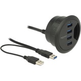 DeLOCK 62868 hub di interfaccia USB 3.2 Gen 1 (3.1 Gen 1) Type-A 5000 Mbit/s Nero, Hub USB USB 3.2 Gen 1 (3.1 Gen 1) Type-A, USB 3.2 Gen 1 (3.1 Gen 1) Type-A, 5000 Mbit/s, Nero, 0,95 m, USB