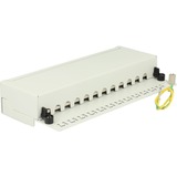 DeLOCK 87292 pezzo di pannello, Patch Panel grigio, RJ-45, LSA, Grigio, Metallo, Montaggio a muro, 218 mm, 44,2 mm