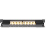 Digitus Pannello Patch Classe E, CAT 6, Patch Panel Nero, CAT 6, IEEE 802.3af, IEEE 802.3at, RJ-45, Oro, 26/22, 30 N, Nero