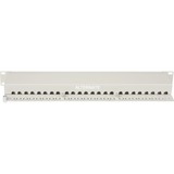 Digitus Pannello patch CAT 5e, classe D, Patch Panel grigio chiaro, classe D, RJ-45, Cat5e, Grigio, EN-50173, ISO/IEC 11801, EIA7TIA 568 A & B, 560 mm, 80 mm