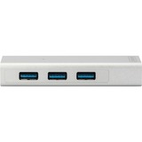 Digitus USB 3.0, Hub 3 porte & adattatore Gigabit LAN, Hub USB bianco, Hub 3 porte & adattatore Gigabit LAN, USB 3.2 Gen 1 (3.1 Gen 1) Type-A, USB 3.2 Gen 1 (3.1 Gen 1) Type-A, 1000 Mbit/s, Argento, Bianco, Alluminio, 0,2 m