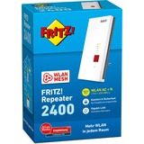 FRITZ! FRITZ!Repeater 2400, Ripetitore Repeater 2400, Ripetitore di rete, 1733 Mbit/s, Collegamento ethernet LAN, Bianco