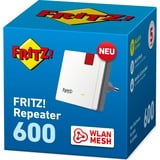 FRITZ! FRITZ!Repeater 600, Ripetitore Repeater 600, Ripetitore di rete, 600 Mbit/s, IEEE 802.11b, IEEE 802.11g, IEEE 802.11n, 802.11a, 802.11b, 802.11g, Wi-Fi 4 (802.11n), Banda singola (2.4 GHz), WPA2