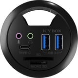 ICY BOX IB-HUB1404A presa energia Nero, Hub USB Nero, Nero, Plastica, 68 mm, 69 mm, 70 mm, 156 g