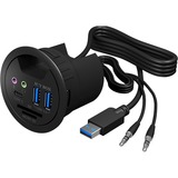 ICY BOX IB-HUB1404A presa energia Nero, Hub USB Nero, Nero, Plastica, 68 mm, 69 mm, 70 mm, 156 g