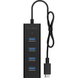 ICY BOX IB-HUB1409-C3 USB 3.2 Gen 1 (3.1 Gen 1) Type-C 5000 Mbit/s Nero, Hub USB Nero, USB 3.2 Gen 1 (3.1 Gen 1) Type-C, USB 3.2 Gen 1 (3.1 Gen 1) Type-A, 5000 Mbit/s, Nero, Alluminio, 0,4 m