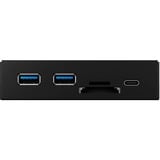 ICY BOX IB-HUB1417-i3 Nero, Pannello frontale Nero, Nero, GL3520 ASM1543 GL3224, MicroSD (TransFlash), MicroSDHC, SD, SDHC, 101 mm, 137 mm, 25 mm