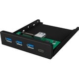 ICY BOX IB-HUB1418-i3 Nero, Pannello frontale Nero, Nero, GL3520 ASM1543, 101 mm, 137 mm, 25 mm, 143 g