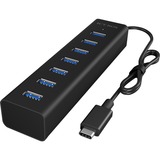 ICY BOX IB-HUB1700-C3 USB 3.2 Gen 1 (3.1 Gen 1) Type-C 5000 Mbit/s Nero, Hub USB Nero, USB 3.2 Gen 1 (3.1 Gen 1) Type-C, USB 3.2 Gen 1 (3.1 Gen 1) Type-A, 5000 Mbit/s, Nero, Alluminio, 0,4 m