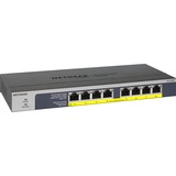 Netgear GS108PP Non gestito Gigabit Ethernet (10/100/1000) Supporto Power over Ethernet (PoE) Nero, Interruttore Non gestito, Gigabit Ethernet (10/100/1000), Full duplex, Supporto Power over Ethernet (PoE), Montaggio rack, Montabile a parete
