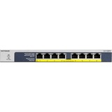 Netgear GS108PP Non gestito Gigabit Ethernet (10/100/1000) Supporto Power over Ethernet (PoE) Nero, Interruttore Non gestito, Gigabit Ethernet (10/100/1000), Full duplex, Supporto Power over Ethernet (PoE), Montaggio rack, Montabile a parete