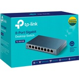TP-Link TL-SG108 switch di rete Non gestito L2 Gigabit Ethernet (10/100/1000) Nero, Interruttore grigio, Non gestito, L2, Gigabit Ethernet (10/100/1000), Full duplex, Montabile a parete