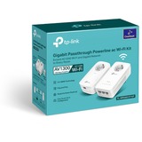 TP-Link TL-WPA8631P KIT adattatore di rete PowerLine 300 Mbit/s Collegamento ethernet LAN Wi-Fi Bianco 2 pz, Powerline + Wi-FI bianco, 300 Mbit/s, IEEE 802.11a, IEEE 802.11ac, IEEE 802.11b, IEEE 802.11g, IEEE 802.11n, Tipo E/F, Gigabit Ethernet, 10,100,1000 Mbit/s, Wi-Fi 5 (802.11ac)