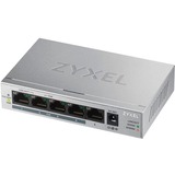 Zyxel GS1005HP Non gestito Gigabit Ethernet (10/100/1000) Supporto Power over Ethernet (PoE) Argento, Interruttore grigio, Non gestito, Gigabit Ethernet (10/100/1000), Full duplex, Supporto Power over Ethernet (PoE)