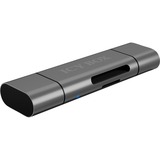 ICY BOX IB-CR200-C lettore di schede USB 2.0 Nero antracite, MicroSD (TransFlash), SD, Nero, 480 Mbit/s, Alluminio, Plastica, 128 GB, USB 2.0