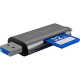 ICY BOX IB-CR200-C lettore di schede USB 2.0 Nero antracite, MicroSD (TransFlash), SD, Nero, 480 Mbit/s, Alluminio, Plastica, 128 GB, USB 2.0