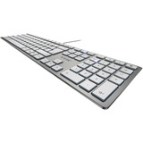 CHERRY KC 6000 SLIM tastiera Universale USB QWERTZ Tedesco Argento argento, Full-size (100%), Cablato, USB, QWERTZ, Argento
