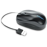 Kensington Mouse Pro Fit portatile con cavo riavvolgibile Nero, Ottico, Nero
