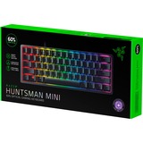Razer Huntsman Mini Clicky Optical Switch Viola, Tastiera da gioco Nero, 60%, USB, Interruttore a chiave opto-meccanico, QWERTZ, LED RGB, Nero