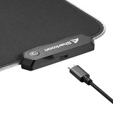 Sharkoon 1337 RGB V2 Gaming Mat Tappetino per mouse per gioco da computer Nero, Gioco mouse pad Nero, Nero, Monocromatico, Alimentazione USB, Barra appoggiaferro antiscivolo, Tappetino per mouse per gioco da computer