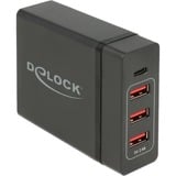 DeLOCK USB-Wandladegerät 63974 Nero Interno, Caricabatterie Nero, Interno, AC, 20 V, 1,2 m, Nero