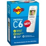 FRITZ! FRITZ!Fon C6, Portatile bianco, Fon C6, Telefono DECT, Cornetta wireless, Telefono con vivavoce, 300 voci, Identificatore di chiamata, Bianco