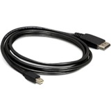 DeLOCK 1m Displayport Cable mini DisplayPort Nero, Cavo Nero, 1 m, mini DisplayPort, Displayport, Nero, Oro, 10,8 Gbit/s