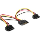 DeLOCK 60128 cavo di alimentazione interno 0,15 m, Cavo a Y 0,15 m, SATA a 15 pin, 2 x SATA a 15 pin, Maschio, Femmina, Dritto