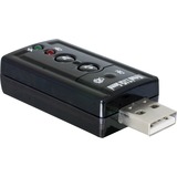 DeLOCK 61645 adattatore per inversione del genere dei cavi USB 2.0 2x 3.5 Nero, Scheda audio Nero, USB 2.0, 2x 3.5, Nero, Vendita al dettaglio