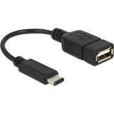 DeLOCK 65579 cavo USB 0,15 m USB 2.0 USB C USB A Nero, Adattatore Nero, 0,15 m, USB C, USB A, USB 2.0, Maschio/Femmina, Nero