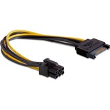 DeLOCK 82924 cavo di alimentazione interno 0,21 m, Adattatore 0,21 m, SATA, PCI-E, Maschio, Maschio, Nero, Giallo