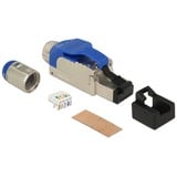 DeLOCK 86487 cavo di collegamento RJ-45 Blu, Argento, Spina blu, RJ-45, Blu, Argento, Zinco, Cat8, S/UTP (STP), Rame