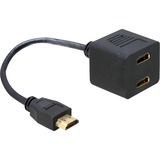 DeLOCK Adapter HDMI male to 2x HDMI female 0,2 m HDMI tipo A (Standard) 2 x HDMI, Splitter HDMI 0,2 m, HDMI tipo A (Standard), 2 x HDMI, Maschio, Femmina