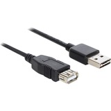 DeLOCK EASY-USB 2.0-A - USB 2.0-A, 2m cavo USB USB A Nero, Cavo di prolunga Nero, 2m, 2 m, USB A, USB A, USB 2.0, Maschio/Femmina, Nero