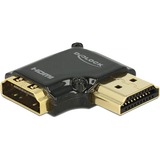 DeLOCK HDMI-A/HDMI-A, F/M, 90° Nero, Adattatore Nero, F/M, 90°, HDMI, HDMI, Femmina, Maschio, Oro, 3840 x 2160 Pixel