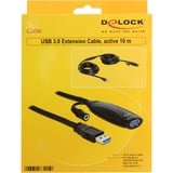 DeLOCK USB3.0-A - USB3.0-A, 10m cavo USB USB 3.2 Gen 1 (3.1 Gen 1) USB A Nero, Cavo di prolunga Nero, 10m, 10 m, USB A, USB A, USB 3.2 Gen 1 (3.1 Gen 1), Maschio/Femmina, Nero