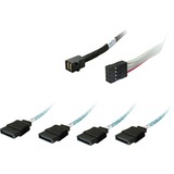 HighPoint Cavo adattatore 1x mSAS SFF-8643 > 4x SATA Nero