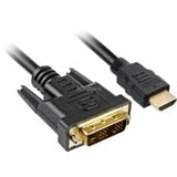 Sharkoon 1m, HDMI/DVI-D Nero, Adattatore Nero, HDMI/DVI-D, 1 m, HDMI, DVI-D, Maschio, Maschio, 1920 x 1080 Pixel