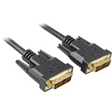 Sharkoon 5m DVI-D to DVI-D (18+1) cavo DVI Nero Nero, 5 m, DVI-D, DVI-D, Maschio, Maschio, Nero