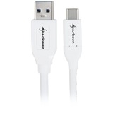 Sharkoon Cavo USB 3.2 Gen 2, connettore USB-A > connettore USB-C bianco