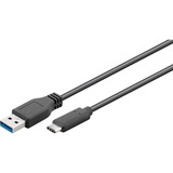 goobay USB3.1CA1 cavo USB USB 3.2 Gen 1 (3.1 Gen 1) 1 m USB A USB C Nero Nero, 1 m, USB A, USB C, USB 3.2 Gen 1 (3.1 Gen 1), Nero